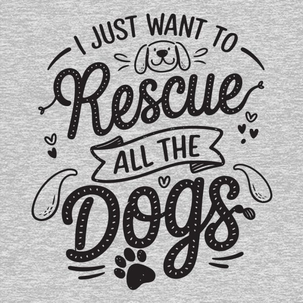 I Just Want To Rescue All The Dogs Standard Tee Heather Grey - Image 2