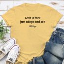 Love Is Free Just Adopt And See iHeartDogs Standard Tee Yellow