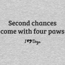 Second Chances Come with Four Paw iHeartDogs Standard Tee Heather Grey